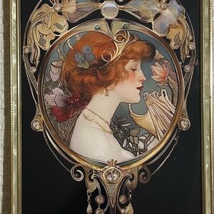 Ornate Mother of Pearl Art Nouveau Art